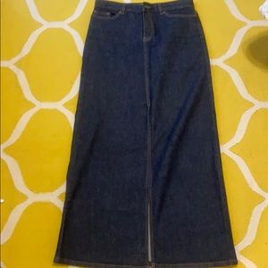 Gap, size 6, long denim skirt with front slit